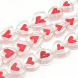 36Pcs Red Heart Lampwork Glass Beads for Jewelry Making