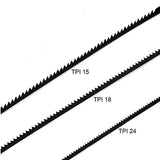 36Pcs Carbon Steel Fretsaw Blades with Pin 15/18/24 Teeth