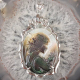 36X56MM Mermaid Beauty Oval Alloy Bead Pendant