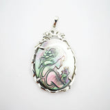 36X56MM Mermaid Beauty Oval Alloy Bead Pendant