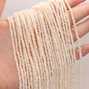 Natural Freshwater Pearl Flat Shape Beads Jewelry Making DIY