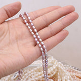 Natural Freshwater Rice Shape Purple Orange Pearl Strand 3.8-4.2mm