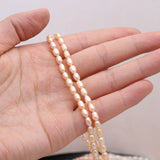 Natural Freshwater Rice Shape Purple Orange Pearl Strand 3.8-4.2mm