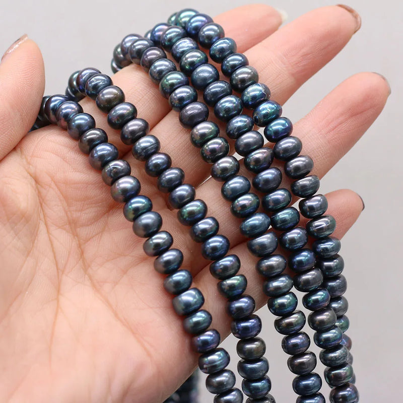 8-9mm Natural Freshwater Flat Pearl Beads for Jewelry Making