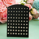 36 Pair Crystal Rhinestone Stud Earrings Set Wedding Party Jewelry G