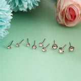 36 Pair Crystal Rhinestone Stud Earrings Set Wedding Party Jewelry G