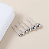 36pair/set Silver Round Ball Stud Earrings For Women Alloy Earrings Set Jewelry