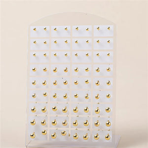 36pair/set Silver Round Ball Stud Earrings For Women Alloy Earrings Set Jewelry