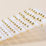36pair/set Silver Round Ball Stud Earrings For Women Alloy Earrings Set Jewelry