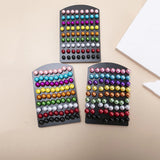 36 Pairs Multicolor Pearl Stud Earrings Set On Ear Ball Stud Earrings 8 10mm