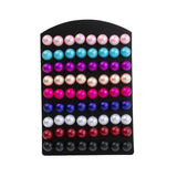 36 Pairs Multicolor Pearl Stud Earrings Set On Ear Ball Stud Earrings 8 10mm