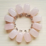 36pc Rose Quartz Stone Pendants for Jewelry Making Pink Crystal Point Necklace