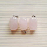 36pc Rose Quartz Stone Pendants for Jewelry Making Pink Crystal Point Necklace