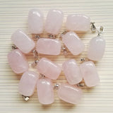 36pc Rose Quartz Stone Pendants for Jewelry Making Pink Crystal Point Necklace