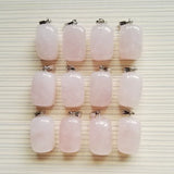 36pc Rose Quartz Stone Pendants for Jewelry Making Pink Crystal Point Necklace