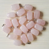 36pc Rose Quartz Stone Pendants for Jewelry Making Pink Crystal Point Necklace