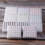 36pcs Zircon Stud Earrings Acrylic Inlaid Ear Piercing Jewelry for Men Women 16G