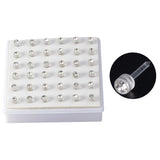 36pcs Zircon Stud Earrings Acrylic Inlaid Ear Piercing Jewelry for Men Women 16G