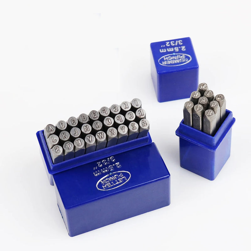 36pcs Alphabet Number Stamping Punch Steel Die Letter&Digital Stamp Kit