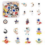 36pcs/Box Space Planet Astronaut Enamel Pendants DIY Earring Brooch Decor
