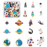 36pcs/Box Space Planet Astronaut Enamel Pendants DIY Earring Brooch Decor