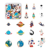 36pcs/Box Space Planet Astronaut Enamel Pendants DIY Earring Brooch Decor