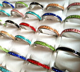 Colorful Zircon Stainless Steel CZ Wedding Ring