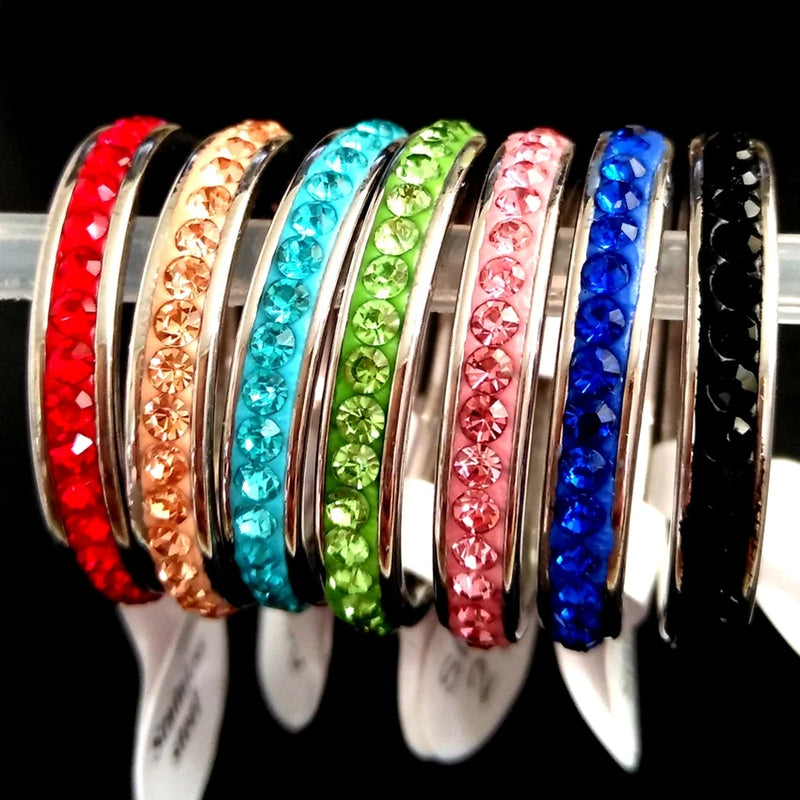 Colorful Zircon Stainless Steel CZ Wedding Ring