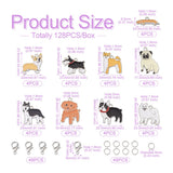 36pcs Dog Enamel Charms for Keychain DIY Jewelry Making Findings