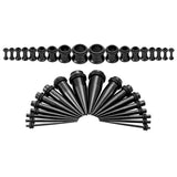 36pcs Implant Steel Ear Gauges Stretching Taper Plugs Eyelets Kit 14G-00G