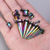 36pcs Implant Steel Ear Gauges Stretching Taper Plugs Eyelets Kit 14G-00G
