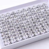 36pcs Multicolor Rhinestone Silver Rings Mix Style Wedding Party
