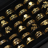 36pcs Silver Plated Heart Engagement Rings Size 17-21 Women Charm Jewelry