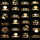 36pcs Silver Plated Heart Engagement Rings Size 17-21 Women Charm Jewelry