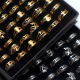 36pcs Silver Plated Heart Engagement Rings Size 17-21 Women Charm Jewelry