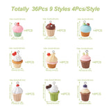 36pcs Mini Cupcake Resin Pendants Food Charms for DIY Jewelry Earrings Keychain