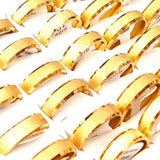 36pcs 6mm Matte Surface Stainless Steel Rings Silver Plated Men's Rings