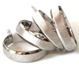 36pcs 6mm Matte Surface Stainless Steel Rings Silver Plated Men's Rings