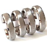36pcs 6mm Matte Surface Stainless Steel Rings Silver Plated Men's Rings