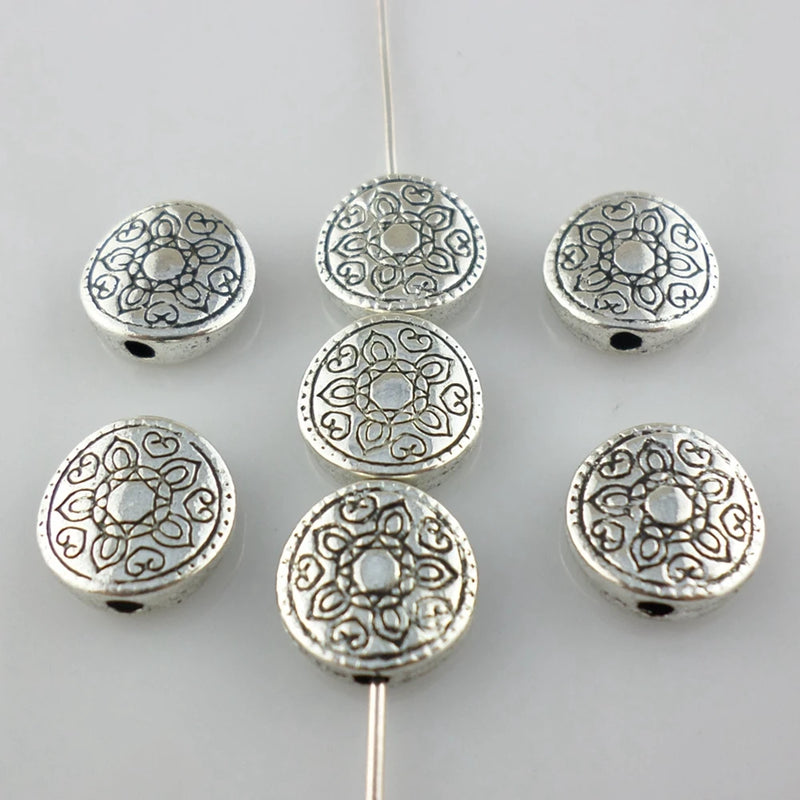 36pcs Tibetan Silver Round Spacer Beads 10mm Jewelry Findings