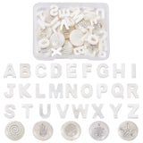 36pcs Natural Shell Alphabet Letter A~Z Beads for Jewelry Making