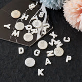36pcs Natural Shell Alphabet Letter A~Z Beads for Jewelry Making