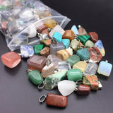 36pcs Natural Crystal Quartz Stone Pendant for Jewelry Making Healing Chakra