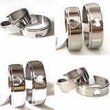 Stainless Steel Heart Rings Couples Gift Set