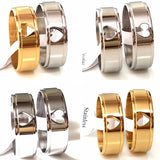 Stainless Steel Heart Rings Couples Gift Set