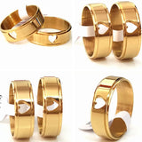 Stainless Steel Heart Rings Couples Gift Set