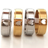 Stainless Steel Heart Rings Couples Gift Set