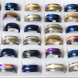 36pcs/lot Mix Cat's Eye Stainless Steel Rings 8mm Couple Jewellery Party