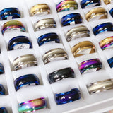 36pcs/lot Mix Cat's Eye Stainless Steel Rings 8mm Couple Jewellery Party
