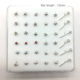 36pcs/set 925 Sterling Silver Nose Studs Set